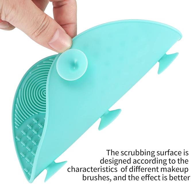 4 Pcs Silicone Make Up Brush Cleaning Mat, Makeup Brush Cleaner Mats, Cosmetic Cleaning Pads, Portable Washing Tool with Suction Cup for Makeup Cosmetic Brushes
