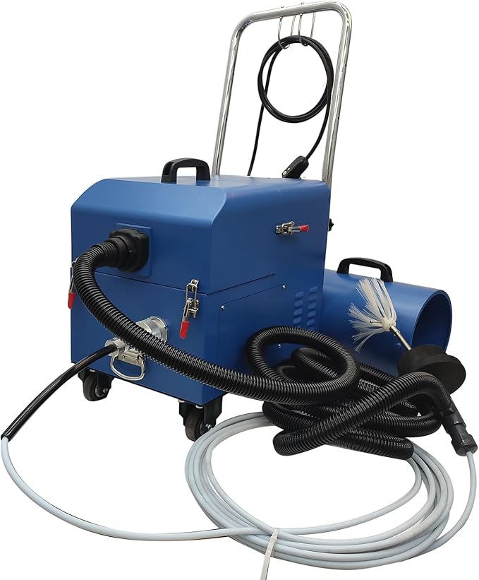 TECHTONGDA Air Duct Cleaning Machine for Fresh Air Pipe Cleaning & Suction, Rotary Brush Duct Pipe Cleaning Machine with Transformer 110V/220V, Vent Cleaning Tool, Applicable Pipe Diameter 1.97"-7.87"