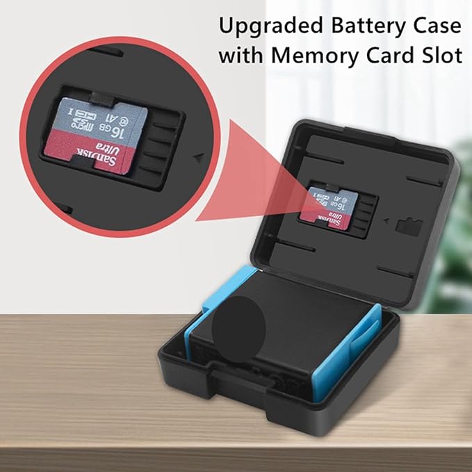 Pack of 4 Plastic Protective Storage Case Boxes Compatible with Battery of Gopro Hero 8/9/10/11/12/13 Black Cameras, Multifunctional Battery Case Organizer with Memory Card Slot