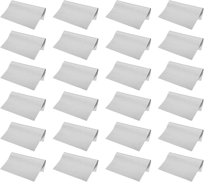 PATIKIL Eyeglass Microfiber Cleaning Cloth 7"x6", 24 Pack Glasses Cleaning Cloth Soft Suede Wipe Screen Cloth for Camera Lens Eyeglasses Screens in Individual Vinyl Pouch, Grey