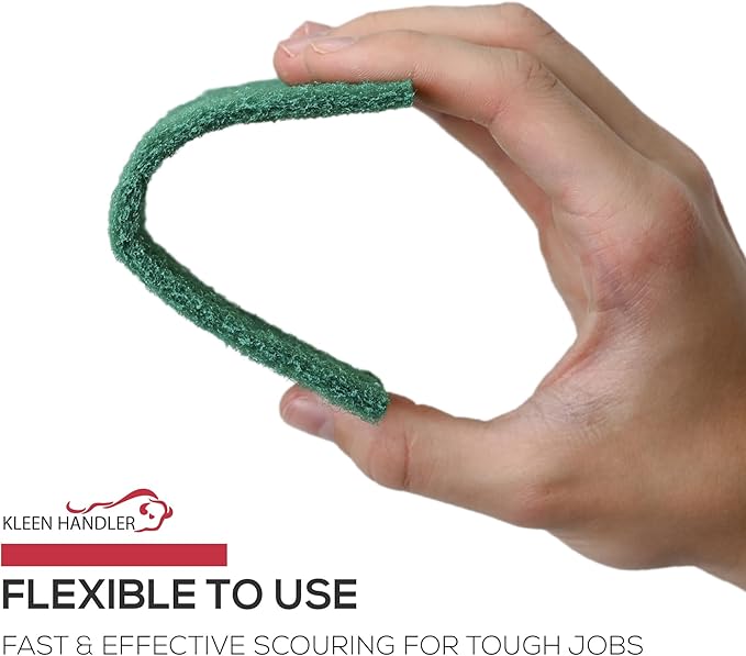 Kleen Handler Green Medium Duty Cleaning Pads - Medium Duty Kitchen Scrub Sponges, Scouring Pads for Washing Dishes, Bathroom, Restaurant Cleaning Sponge, Household General Cleaning (Pack of 40)