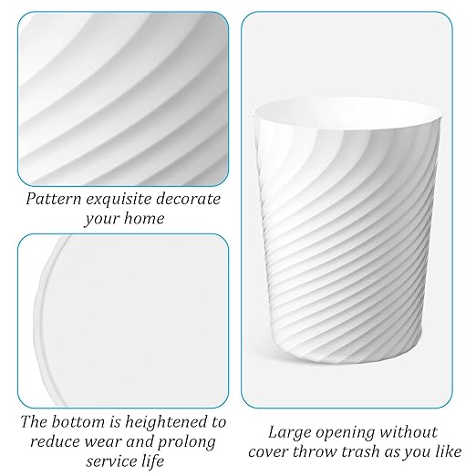 4Pcs Small Trash Can, Wastebasket Recycling Bin, Round Garbage Can, Plastic Waste Basket, Bathroom Garbage Bin with Trash Bags for Bathrooms, Laundry Room, Kitchens, Offices, Dorms
