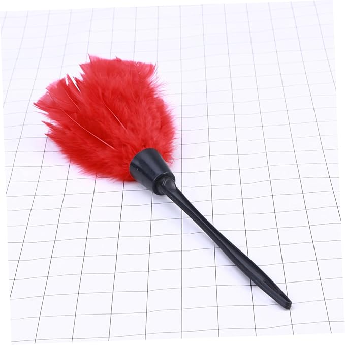 Red Turkey Plumage Duster Tool with Non-Slip Handle Soft Large Microfiber Head for Dust Control Ceiling Fans Blinds Furniture and Corners Expandable Cleaning Sweep