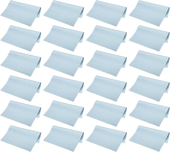 PATIKIL Eyeglass Microfiber Cleaning Cloth 7"x6", 24 Pack Glasses Cleaning Cloth Soft Suede Wipe Screen Cloth for Camera Lens Eyeglasses Screens in Individual Vinyl Pouch, Blue