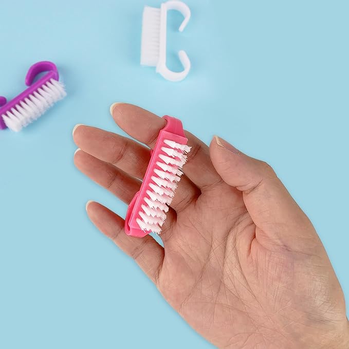 Travel Size Handle Grip Nail Brushes, 24 Pack Nail Cleaning Brushes, Hand Scrub Cleaning Brush for Nails and Toes