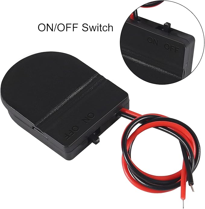 20pcs Button Battery Holder Coin Cell Battery Holder with Switch 1X CR2032 Battery Holder Battery Storage Boxes Cover with Leads On ON-Off Switch Socket Container CR2032 3V-Black