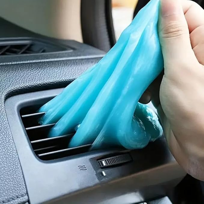 Car Cleaning Gel Slime – 70g Reusable Dust Remover for Car Air Vents, Interior, Keyboard, Laptops & Electronics Cleaning Blue