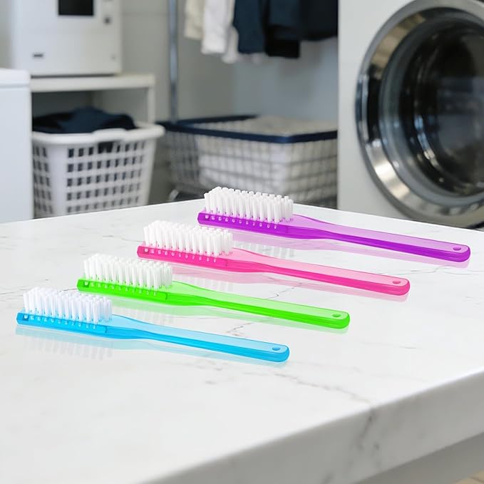 fingernail Brush with Handle Cleaning Supplies Kitchen Cleaning Brush Shoe Cleaner Laundry Brush Small Scrub Brush 4 pcs