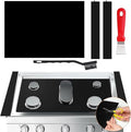 Guards for Gas Stove Top Protector Covers 0.3mm Cuttable,Heat Resistance Burner Covers Stove Mat Protector with 2 Stove Gap Fillers&Cleaning Brushes&Scraper Reusable Durable Washable