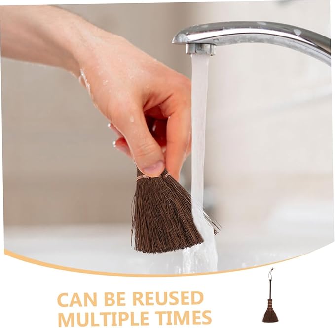 Happyyami 2pcs Mini Broom for Pet Hair Carpet Sweeper Brush Boys and Girls Mop and Handheld Dust Brush Portable Hand Tool for Table Desk Car Cleaning