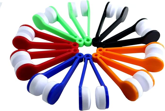 10 Pcs Mini Sun Eyeglasses Cleaning Clip, Glasses Eyeglass Microfiber Spectacles Cleaner Soft Brush Cleaning Tool Glasses Eyeglasses Cleaner Cleaning Clip - Blend Colors