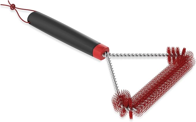 Weber Cold Clean Grill Brush, 12" – Heavy‑Duty Nylon Bristle Brush for Cleaning Cool Grates, 3-Sided T-Shaped Design