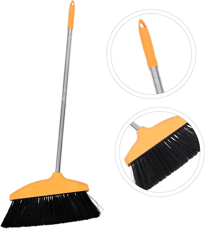 Cabilock Wide Angle Broom with Soft Bristles Efficient Household for Indoor Dust and Hair Removal for Home Maintenance and Quick