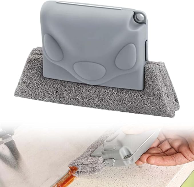 Magic Window Track Cleaner, 2025 Upgraded Window Groove Cleaning Brush Tools Set, Hand-held Window Track Cleaner Brushes Tools, Sliding Track Cleaner for Sliding Door, Sill, Tile Lines (Grey)