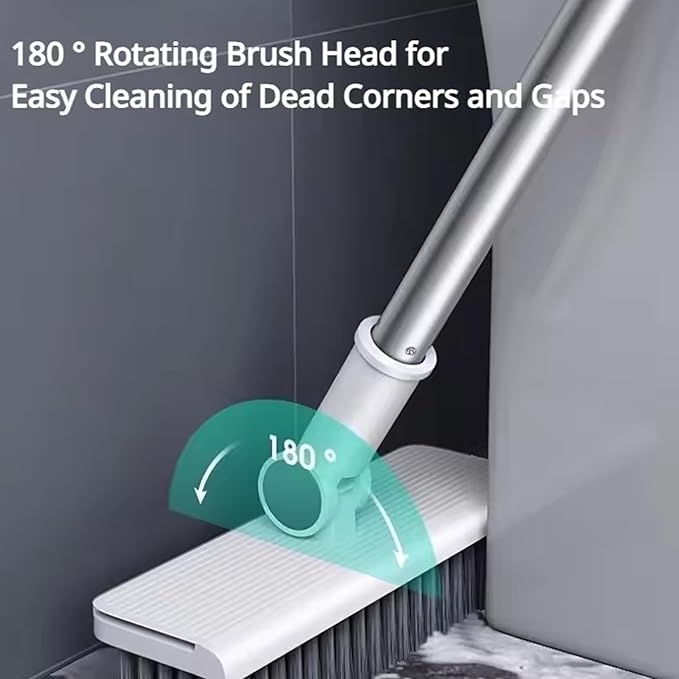 3-in-1 Broom with Dustpan Combo Set Foldable and Rotating Broom and Dustpan Set with Long Handle for Home Office School Dorm with Combo, and, and Dustpa