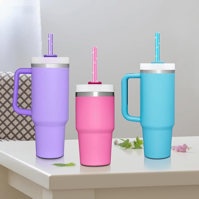 Replacement Straws for Stanley|Owala|Simple Modern 40 oz 30 oz 64 oz Tumbler, Reusable Color Drinking Straws with Cleaning Brush for Stanley Cup Accessorie，BPA Free, Dishwasher Safe