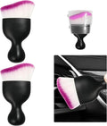 Ziciner 2 PCS Car Detailing Brush, Curved Soft Bristles Auto Removal Dust Collectors, Universal Vehicle Dashboard, Air Conditioner Vents etc Interior Cleaning Tool Accessories (Purple)
