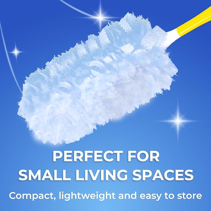 20 Count Duster Refills with Handle,Compatible with Swiffer Dusters Handle,Extra Fluffy & Thick for Superior Dust Lock,Unscented Disposable Dusters for Cleaning