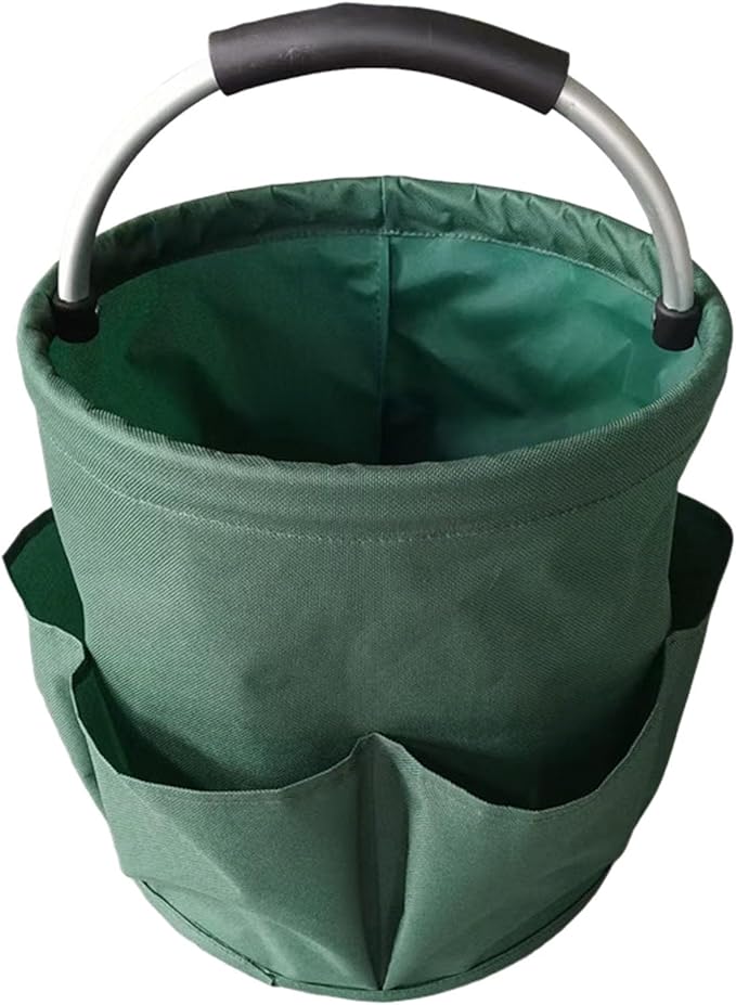 Professional Cleaning Caddy Organizer - 11" Wearable Cleaning Supply Bag with Adjustable Shoulder Strap & Handle - Housekeeper Essentials Organizer for Detailing Tools & Supplies (Green)