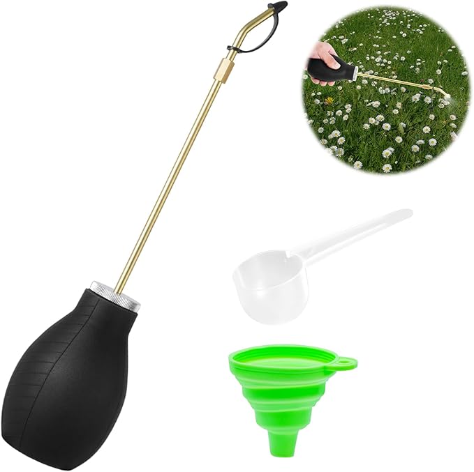 Diatomaceous Earth Duster, Powder Duster - Long Metal Tube Garden Dusters for Powder for Diatomaceous Earth & Fine Powders, Handheld Diatomaceous Earth Spreader for Home and Farm Use