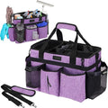 Wearable Cleaning Caddy Bag,Cleaning Supply Tote for Cleaning Supplies, Cleaning Organizer with Adjustable Shoulder and Waist Straps for Cleaners & Housekeepers (Enlarged Purple, Plus)
