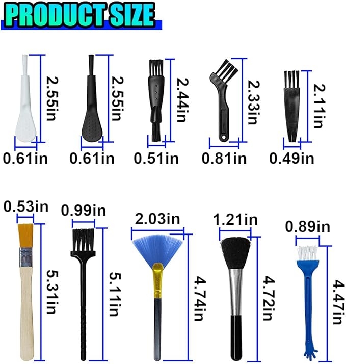 10PCS Car Detailing Brush Kit, Nylon Anti-Static Car Interior Cleaning Tools, Portable Crevice Cleaning Brush Auto Dusting Tool Multipurpose for Dashboard Air Vent Computer Keyboard