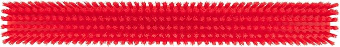 Vikan 31954 24" Heavy-Duty Push Broom, Soft/Stiff, Red