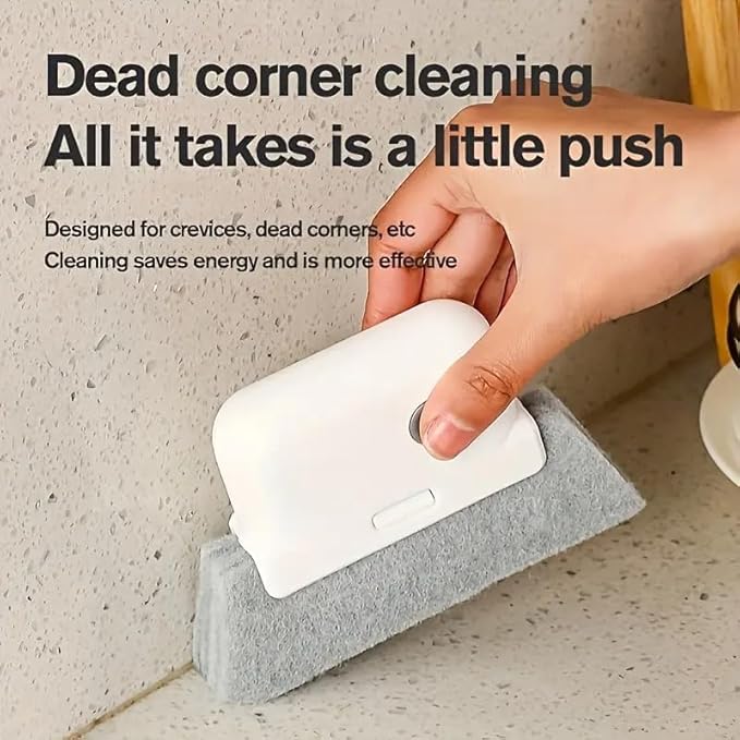 Window Track Cleaning Brush 3-in-1, Multi-Purpose Groove Brush with Replaceable Head, Window Sill & Sliding Door Track Cleaner for Tiles, Blinds, Car Vents, Corners & Small Spaces