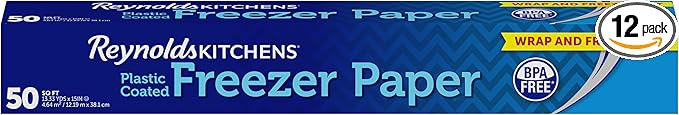 Reynolds Kitchens Plastic-Coated Freezer Paper,50 Square Foot Roll,(Pack of 12)