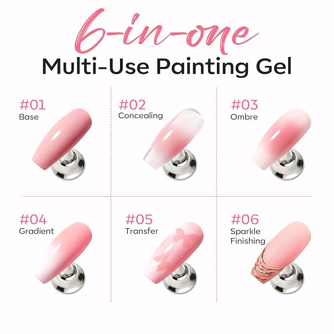 modelones Pat Paint Gel Nail Polish, 1 Jar Soak Off UV Patting Gel Polish Pigmented Colors for Ombre & Gradient & Blush Blooming & French Tip Nail Art, White