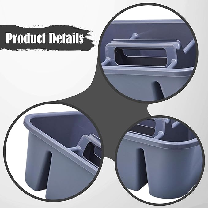 Cleaning Tool Carry Case Tool Collection Lightweight Home Use Compartments Storage, Gray