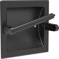 Matte Black Recessed Toilet Paper Holder for Large Rolls, Pivoting Black Toilet Paper Holder Wall Mount Stainless Steel, in Wall Toilet Paper Holders Black, Bathroom Toilet Paper Wall Holder