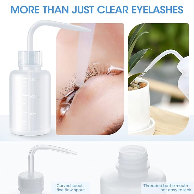 Lash Fan Eyelash Extension Supplies with USB Mini Portable Fans 3 Lash Shampoo Brush 50 Eyelash Mascara Brushes 1 Plastic Wash Bottle for Lash Extension（Black）