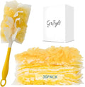 Duster Refills Bulk Compatible with Swiffer Dusters Swiffer Microfibre dust Cleaner for Cleaning Home, Office, Furniture (Yellow, 20 PCS (180°)+ 10 PCS (360°)+ Handle)