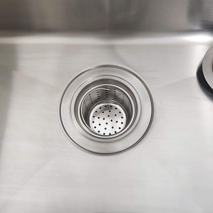 Kitchen Sink Drain Basket Only, 3-inch Basket for Kitchen Sink Strainer Replacement, Deep Cup with Handle, SUS 304 Stainless Steel