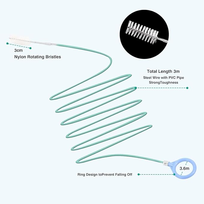 Car Sunroof Drain Cleaning Tool,78 Inch Extra Long Drain Cleaning Brush Flexible Drain Cleaning Tool for Car,Car Sunroof Drain Hole Cleaner for Drains, Sewers, Windshields