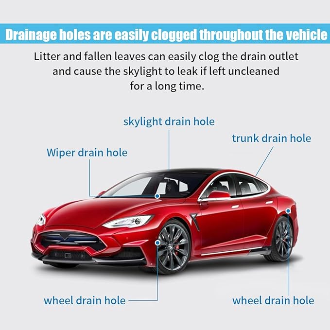 Auto Sunroof Drain Cleaning Tool, 78 Inch Extra Long Drain Cleaning Brush, Pipe Cleaner Dredging Tool, Flexible Tube Cleaning Brush for Car Sunroof Windshield Wiper Drain Hole
