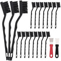 15 PCS Mini Nylon Brush Set，Masonry Brush Wire Bristle for Cleaning Welding Slag and Rust，Curved Handle Brush (Nylon, 15)