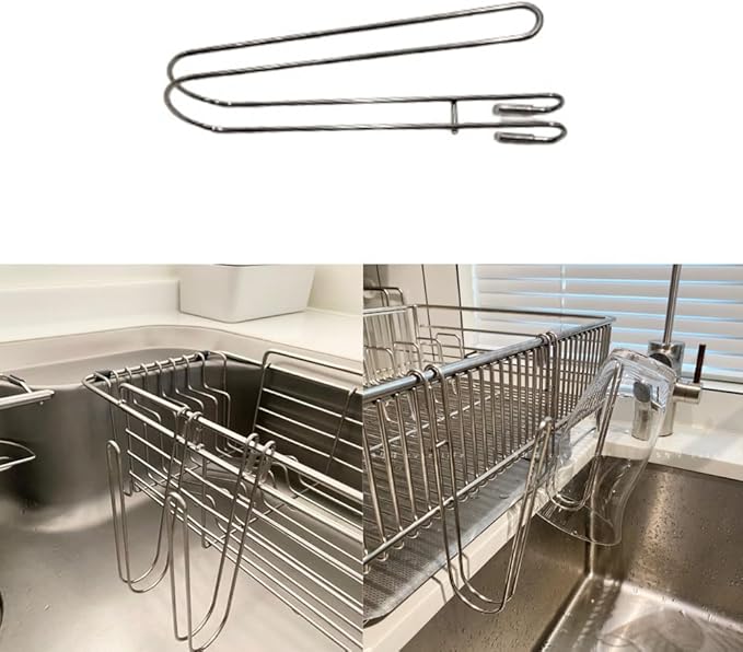 Bottle Drying Rack with Hanging Hook Attachment to Dish Drying Rack Space Saving Baby Bottles Holder Dryer for Kitchen Sink Caddy Organizer Cups Glass Tumblers Wine Decanter Mugs Mason Jars