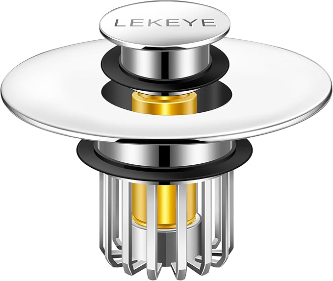 LEKEYE Bathroom Sink Stopper | Shower Drain Hair Catcher | Pop-up Sink Drain Stopper with Strainer | Bathroom Sink Plug for 1-1/8"to 1-3/8" to 1-1/2" Sink Drain Hole