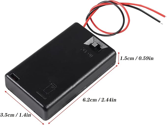 8pcs 3X AAA Battery Holder 4.5V AAA Battery Holder with ON Off Switch 3X 1.5V Batteries Charger Holder Spring Clip Storage Box Cell Cable
