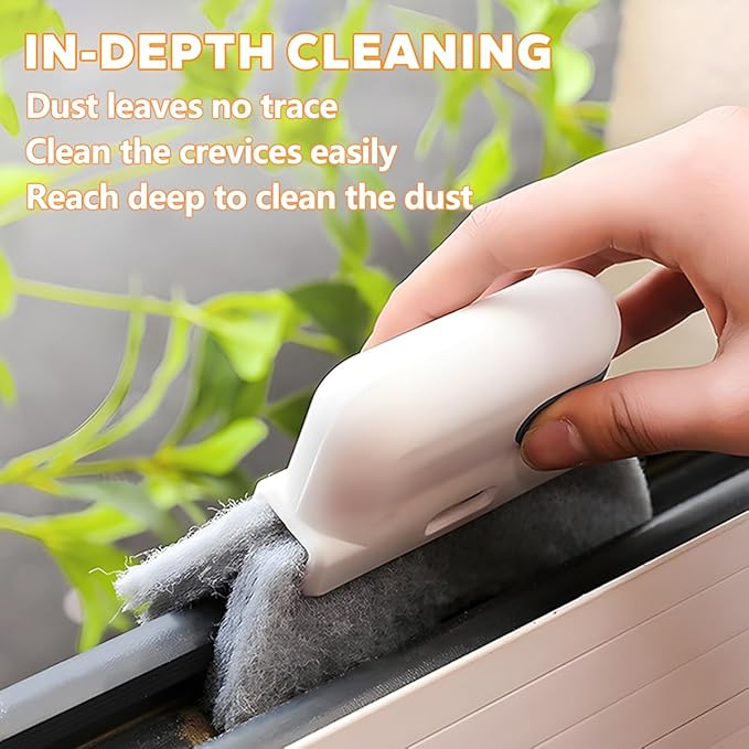 3PCS Car Window Groove Cleaning Brush, Magic Vehicle Sill Track Gap Corner Crevice Cleaner Tool Set, Automotive Sliding Door Lines Shutter Cleaner, Universal Fit (Multicolor)