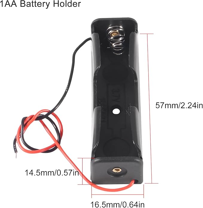 10pcs 18650 Battery Clip 1 Slots 3.7V Plastic 18650 Battery Storage Box Case with Black and Red Wire Leads for 18650 Battery with Connect Lead