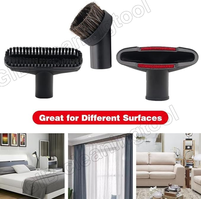 15 Pcs Household Cleaning Vacuum Cleaner Attachments Kit for Shop Vac Accessories with Vacuum Hose Adapter Kit, 1 1/4" Vacuum Brush Flexible Crevice Tool and Vacuum Cleaner Straw Tubes