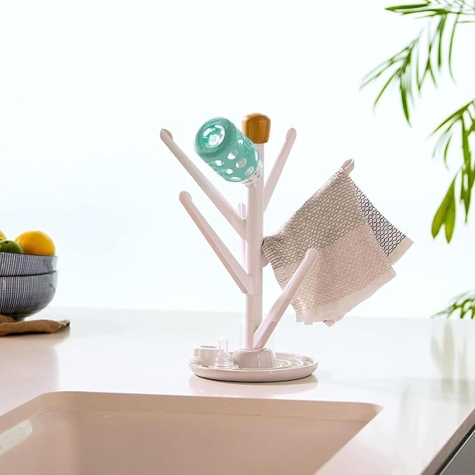 Full Circle Branch Out Kitchen Sink Accessories, Sinkside, White (Pack of 4)