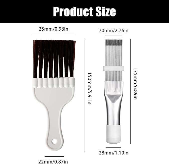 2Pcs Air Conditioner Fin CombsCondenser, Refrigerator Coil Cleaning Brush Evaporator Cleaner Stainless Steel Metal Radiator Fin Repair Tool for Refrigerators, Auto, Computers, Kitchens