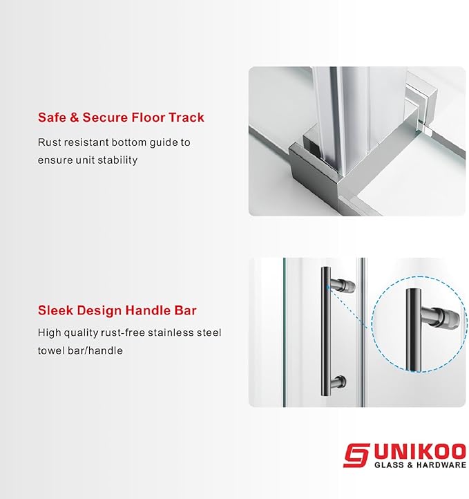 66-72 Inch x 76 Inch Sliding Frameless Shower Door, 3/8" Tempered Glass with Easy-Cleaning Coating, Stainless Steel Rollers & SGCC-Certified Stability, Brushed Nickel