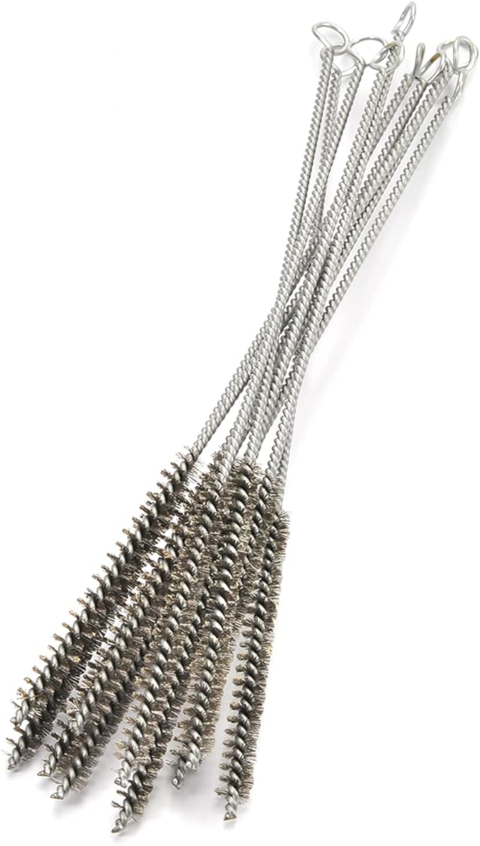 Utoolmart 0.4-inch Diameter 12-inch Length Stainless Steel Wire Spiral Power Brushes - 10pcs