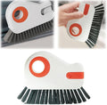 Upgrades 2 in 1 Groove Cleaning Brush Window Track Cleaning Tools, 2025 Multipurpose Hard Bristle Crevice Cleaning Brush with Hidden Scraper, Shutter Door Window Track Kitchen Cleaning Kit (Orange)