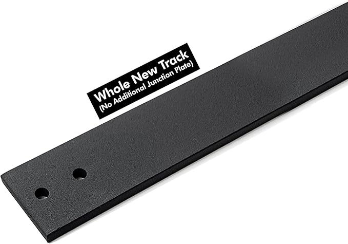 Homacer Sliding Barn Door Hardware Black Rustic 14ft (7ft Track*2+Junction Plate*1) Track with Mouning Hardware